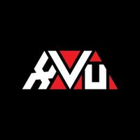 XVU triangle letter logo design with triangle shape. XVU triangle logo design monogram. XVU triangle vector logo template with red color. XVU triangular logo Simple, Elegant, and Luxurious Logo. XVU