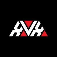 xvx diseño de logotipo de letra triangular con forma de triángulo. Monograma de diseño del logotipo del triángulo xvx. Plantilla de logotipo de vector de triángulo xvx con color rojo. logotipo triangular xvx logotipo simple, elegante y lujoso. xvx