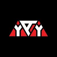 diseño de logotipo de letra de triángulo yay con forma de triángulo. monograma de diseño de logotipo de triángulo yay. yay plantilla de logotipo de vector de triángulo con color rojo. logotipo triangular yay logotipo simple, elegante y lujoso. Hurra
