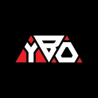 YBO triangle letter logo design with triangle shape. YBO triangle logo design monogram. YBO triangle vector logo template with red color. YBO triangular logo Simple, Elegant, and Luxurious Logo. YBO