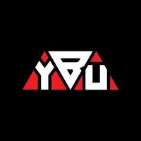 YBU triangle letter logo design with triangle shape. YBU triangle logo design monogram. YBU triangle vector logo template with red color. YBU triangular logo Simple, Elegant, and Luxurious Logo. YBU