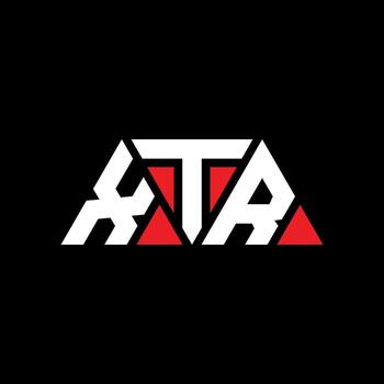 XTR triangle letter logo design with triangle shape. XTR triangle logo design monogram. XTR triangle vector logo template with red color. XTR triangular logo Simple, Elegant, and Luxurious Logo. XTR