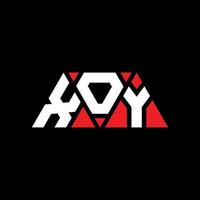 XOY triangle letter logo design with triangle shape. XOY triangle logo design monogram. XOY triangle vector logo template with red color. XOY triangular logo Simple, Elegant, and Luxurious Logo. XOY