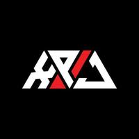 XPJ triangle letter logo design with triangle shape. XPJ triangle logo design monogram. XPJ triangle vector logo template with red color. XPJ triangular logo Simple, Elegant, and Luxurious Logo. XPJ