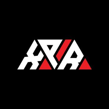 XPR triangle letter logo design with triangle shape. XPR triangle logo design monogram. XPR triangle vector logo template with red color. XPR triangular logo Simple, Elegant, and Luxurious Logo. XPR