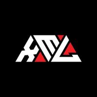 XML triangle letter logo design with triangle shape. XML triangle logo design monogram. XML triangle vector logo template with red color. XML triangular logo Simple, Elegant, and Luxurious Logo. XML