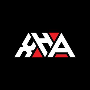 XHA triangle letter logo design with triangle shape. XHA triangle logo design monogram. XHA triangle vector logo template with red color. XHA triangular logo Simple, Elegant, and Luxurious Logo. XHA