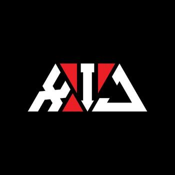 XIJ triangle letter logo design with triangle shape. XIJ triangle logo design monogram. XIJ triangle vector logo template with red color. XIJ triangular logo Simple, Elegant, and Luxurious Logo. XIJ