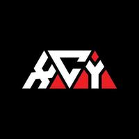 XCY triangle letter logo design with triangle shape. XCY triangle logo design monogram. XCY triangle vector logo template with red color. XCY triangular logo Simple, Elegant, and Luxurious Logo. XCY