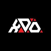 XDO triangle letter logo design with triangle shape. XDO triangle logo design monogram. XDO triangle vector logo template with red color. XDO triangular logo Simple, Elegant, and Luxurious Logo. XDO