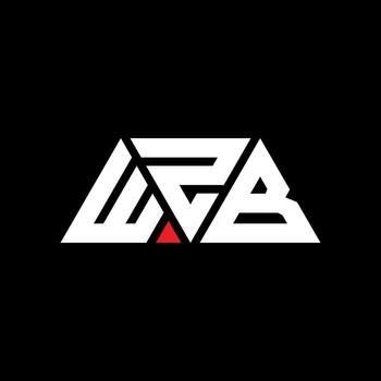 WZB triangle letter logo design with triangle shape. WZB triangle logo design monogram. WZB triangle vector logo template with red color. WZB triangular logo Simple, Elegant, and Luxurious Logo. WZB