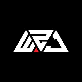 WZJ triangle letter logo design with triangle shape. WZJ triangle logo design monogram. WZJ triangle vector logo template with red color. WZJ triangular logo Simple, Elegant, and Luxurious Logo. WZJ