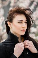 Woman beauty face portrait. Beautiful Young Woman with Clean Fresh Skin. photo