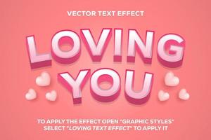 amarte efecto de texto vectorial totalmente editable vector