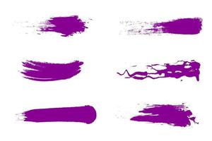 Violet set of grange brush strokes as a background for your text or element for design. vector