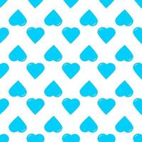 Seamless pattern of staggered blue hearts on a white background. vector