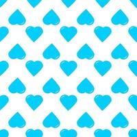 Seamless pattern of staggered blue hearts on a white background. vector