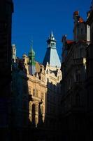 Prague. Shadows and lights in the buildings of the city photo