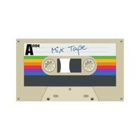 mix tape audio casette suitable for retro themed illustration vector