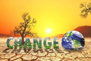 concept of global warming and climate environment change photo