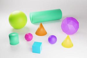 3D rendering geometric shapes can be used in teaching in schools photo