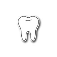parche de diente sano. pegatina de color ilustración vectorial aislada vector