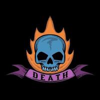 Skull Fire death illustration for tshirt jacket hoodie can be used for stickers etc vector