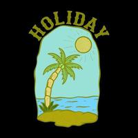 vector de ilustración de vacaciones en la playa para camiseta, chaqueta, sudadera con capucha, se puede usar para pegatinas, etc.