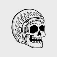 Skull helmet illustration vector for tshirt jacket hoodie can be used for stickers etc