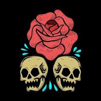 skull flower illustration vector for tshirt jacket hoodie can be used for stickers etc