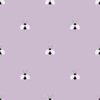 Seamless Beetle Pattern Cute Ornament with Cartoon Bug Childsh Background with Insect vector