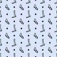 Seamless Pattern with Handdrawn Shoes Background with Fashion Boots vector