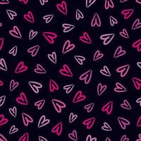 Seamless Pattern with Colorful Pink Hearts Romantic Background vector