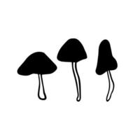 Handdrawn Magic Boho Mushrooms in the Doodle Style Witchy Mystic Design Element Ingredient for Cooking vector