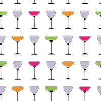 Elegant Textured Wineglasses Seamless Pattern Design for Fabric Textile Wrapping Paper Poster vector