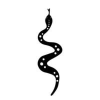 Doodle Mystic Snake Hand drawn Magic Boho Reptile vector