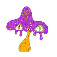 Psychedelic Mushroom Magic Design Element Altered States vector