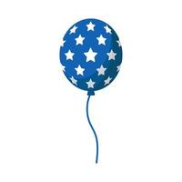 Vector air balloon with stars on blue background. USA celebration. Independence day.