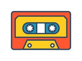 Vector retro cassette tape. Groovy. Vintage mixtape. Colorful cassette.