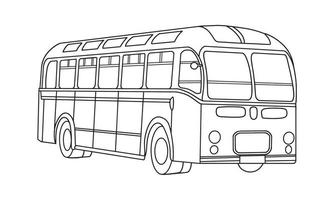 Bus illustration in hand drawing. vector