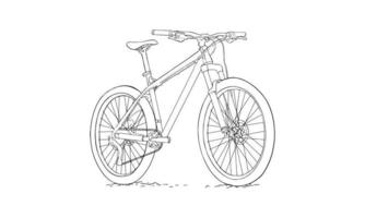 Mountain biker bike sketch contour Royalty Free Vector Image-gemektower.com.vn
