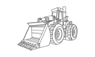 Construction Vehicle sketch line art illustration vector