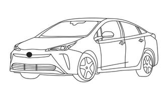 ilustración del vehículo en el arte lineal. vector