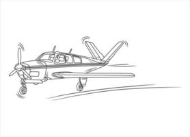 Airplane Drawing line art vector illustration for coloring book. Cartoon Aeroplane drawing for coloring book for kids and children. Sketch art drawing for colouring book. Fighter jet and Helicopter.