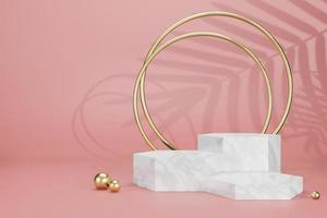 3d rendering empty template podium mockup for product placement photo