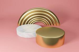 3d rendering empty template podium mockup for product placement photo