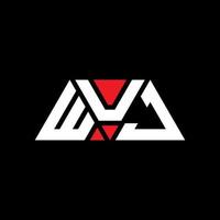 diseño de logotipo de letra triangular wuj con forma de triángulo. monograma de diseño del logotipo del triángulo wuj. plantilla de logotipo de vector de triángulo wuj con color rojo. logo triangular wuj logo simple, elegante y lujoso. wuj