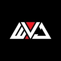 diseño de logotipo de letra triangular wvj con forma de triángulo. monograma de diseño del logotipo del triángulo wvj. plantilla de logotipo de vector de triángulo wvj con color rojo. logo triangular wvj logo simple, elegante y lujoso. wvj