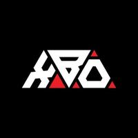 XBO triangle letter logo design with triangle shape. XBO triangle logo design monogram. XBO triangle vector logo template with red color. XBO triangular logo Simple, Elegant, and Luxurious Logo. XBO