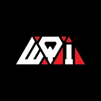 WQI triangle letter logo design with triangle shape. WQI triangle logo design monogram. WQI triangle vector logo template with red color. WQI triangular logo Simple, Elegant, and Luxurious Logo. WQI